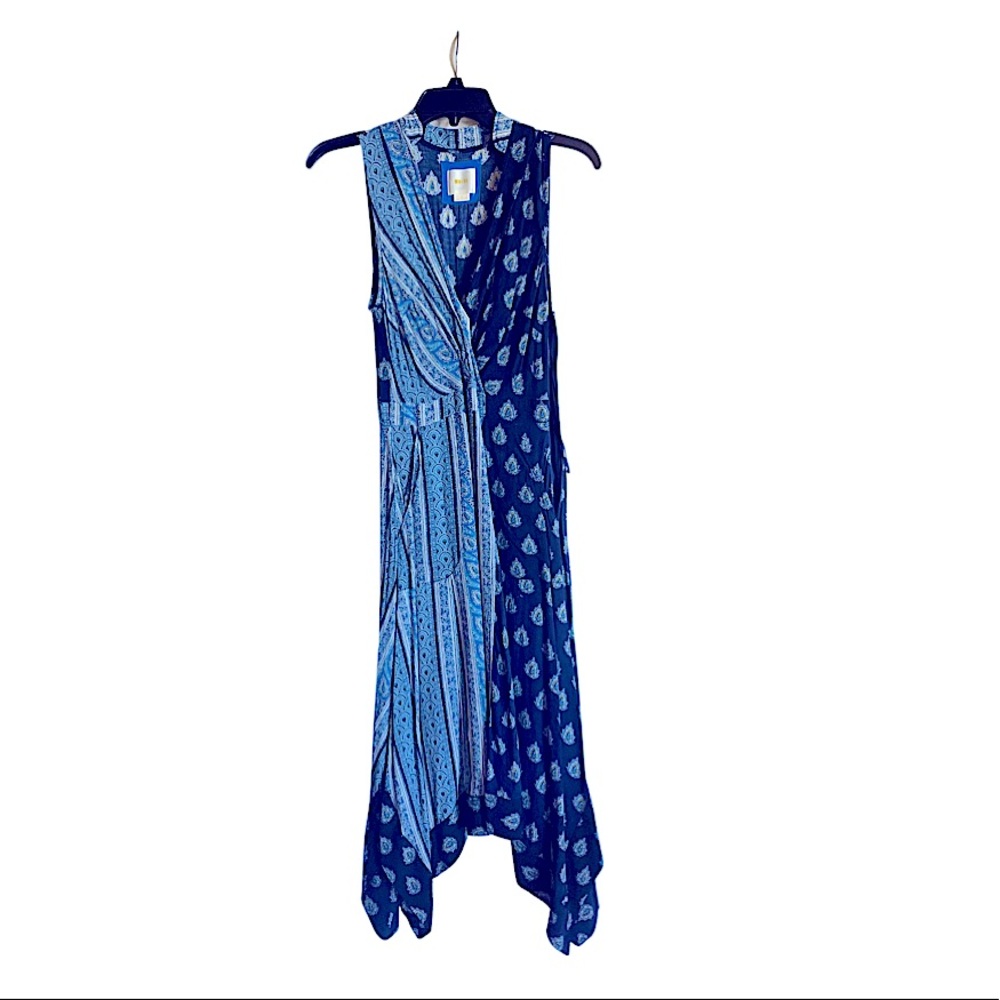 Maeve Anthropologie Blue Boho Midi